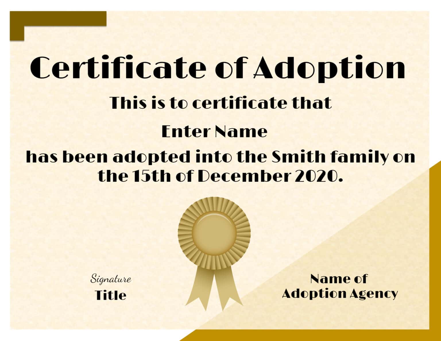 10 Adoption Certificates Templates Time Table Chart Pertaining To