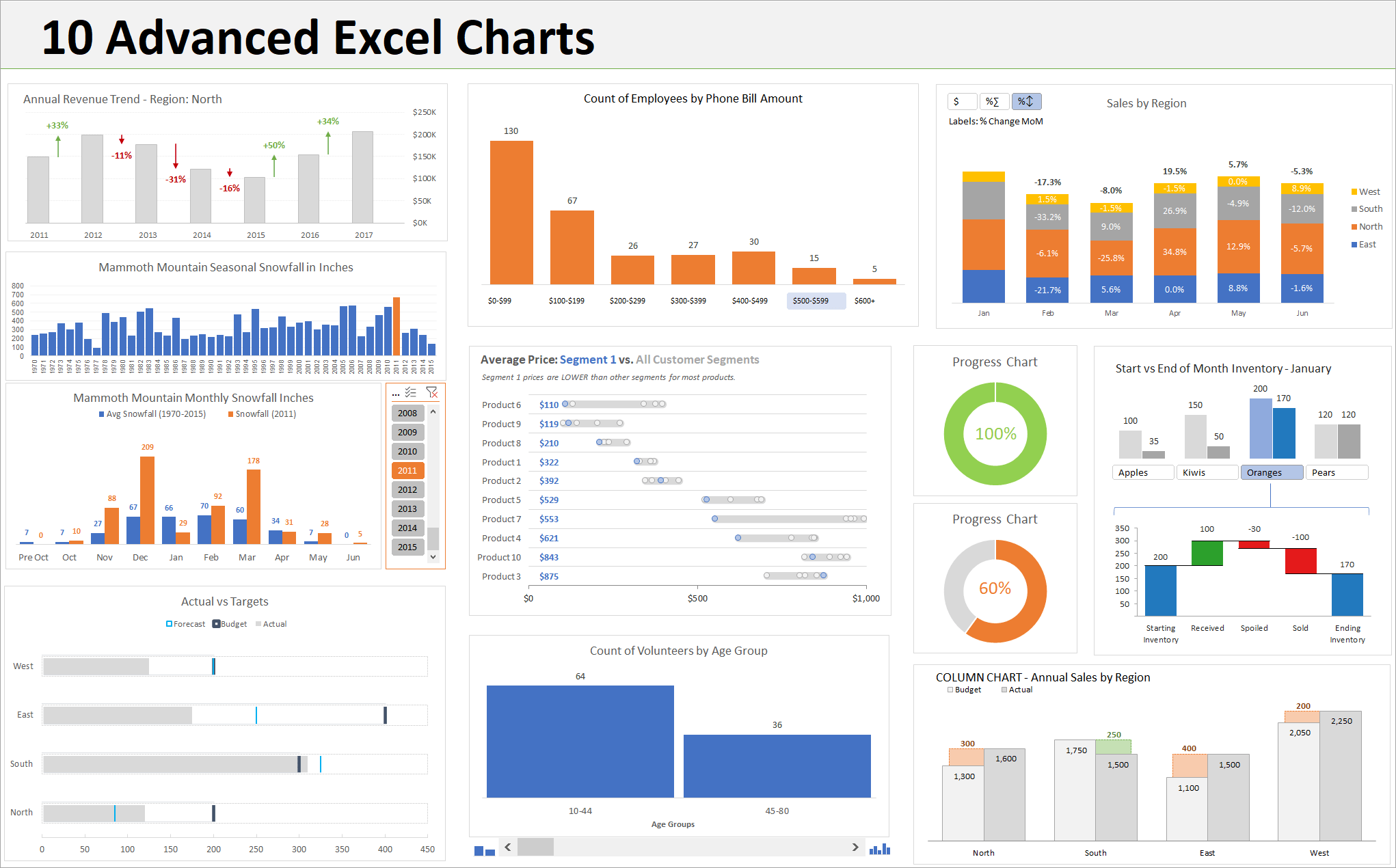 10 Advanced Excel Charts Excel Campus