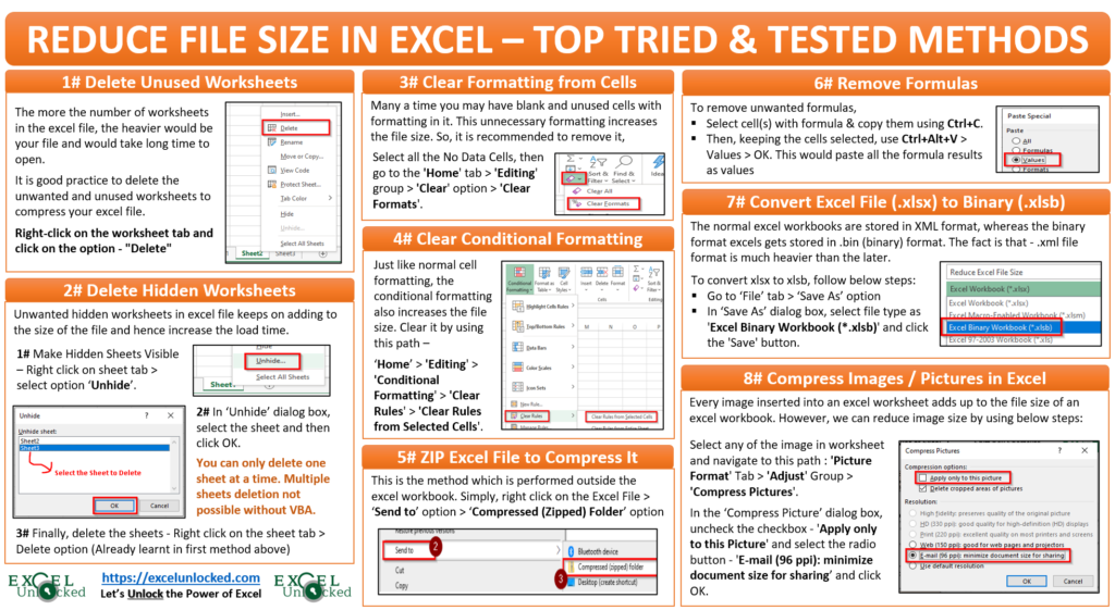 11 Ways To Reduce Excel File Size Excel Tutorial