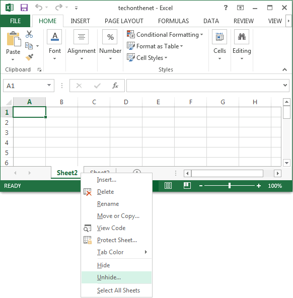 2 Ways To Hide Or Unhide Worksheet In Excel 2016 2013 2010 2007 Password Recovery