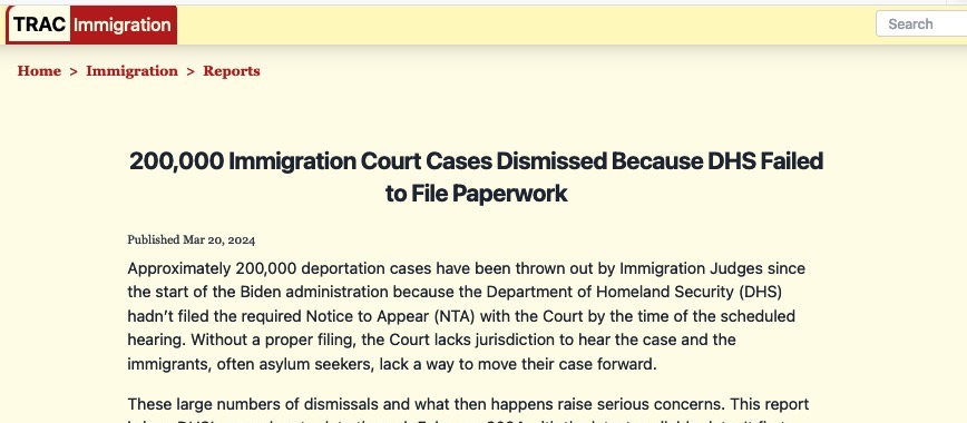 200 000 Immigration Court Cases Dismissed Because Dhs Failed To File