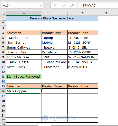 5 Ways To Find And Remove Blank Spaces In Excel Excel Campus