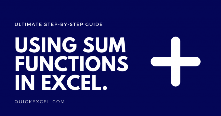 6 Sum Functions In Excel You Should Know