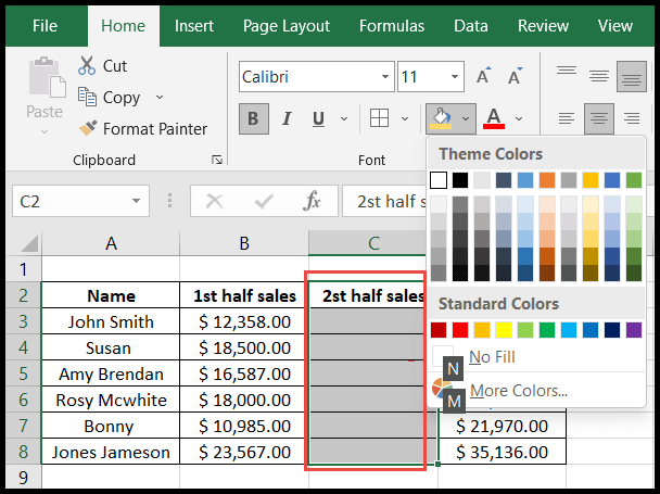 7 Shortcuts For Fill Color In Excel Manycoders