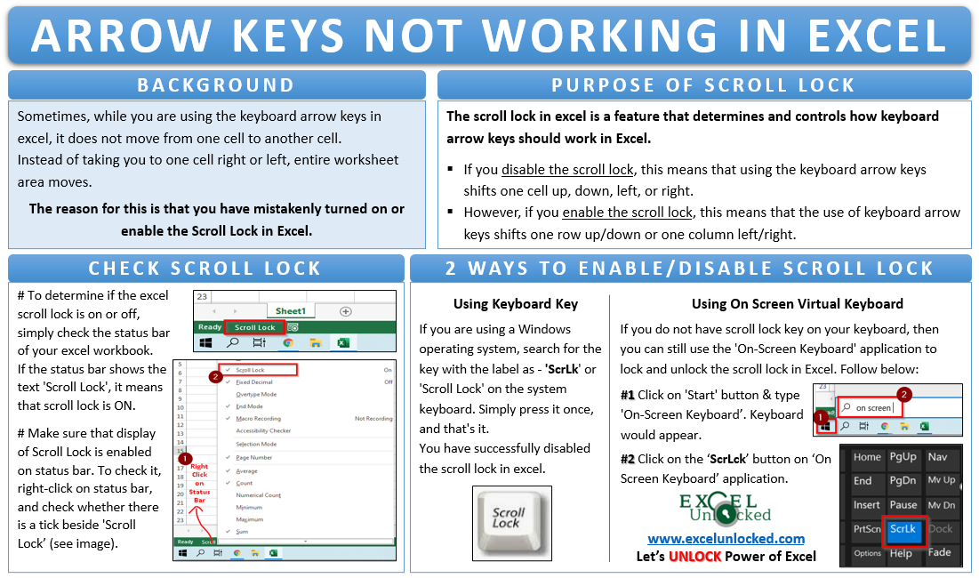 7 Ways To Fix Arrow Keys Not Working In Excel Issue