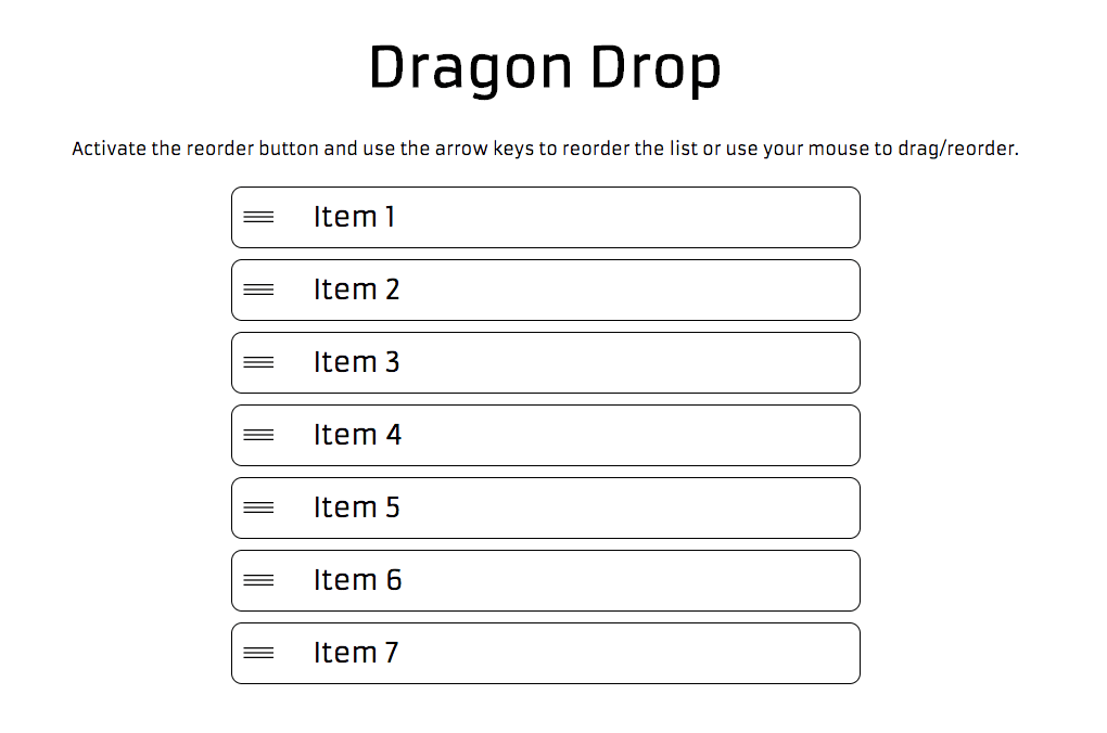 Accessible Drag N Drop List Reordering Library Dragon Drop Css Script