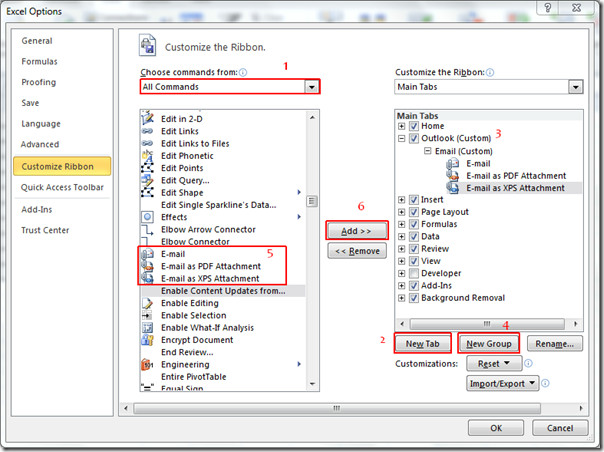 Adding Outlook Email Tool In Excel 2010 Sung Mutch