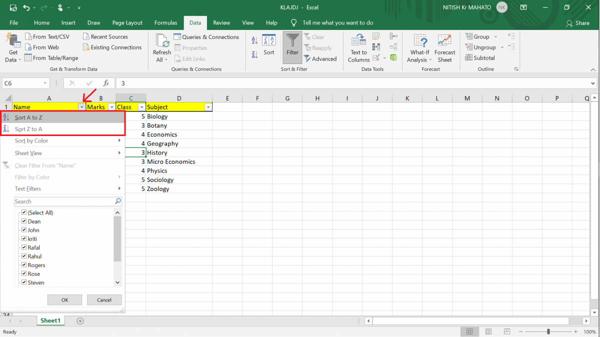 Alphabetize In Excel Overview Steps How To Use Sort And Filter