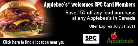 Applebee's Canada: 15% Off Your Food Purchase With Spc Card - Canadian ...