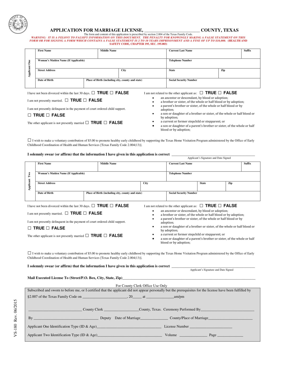 Application Of Marriage Form Printable Pdf Download