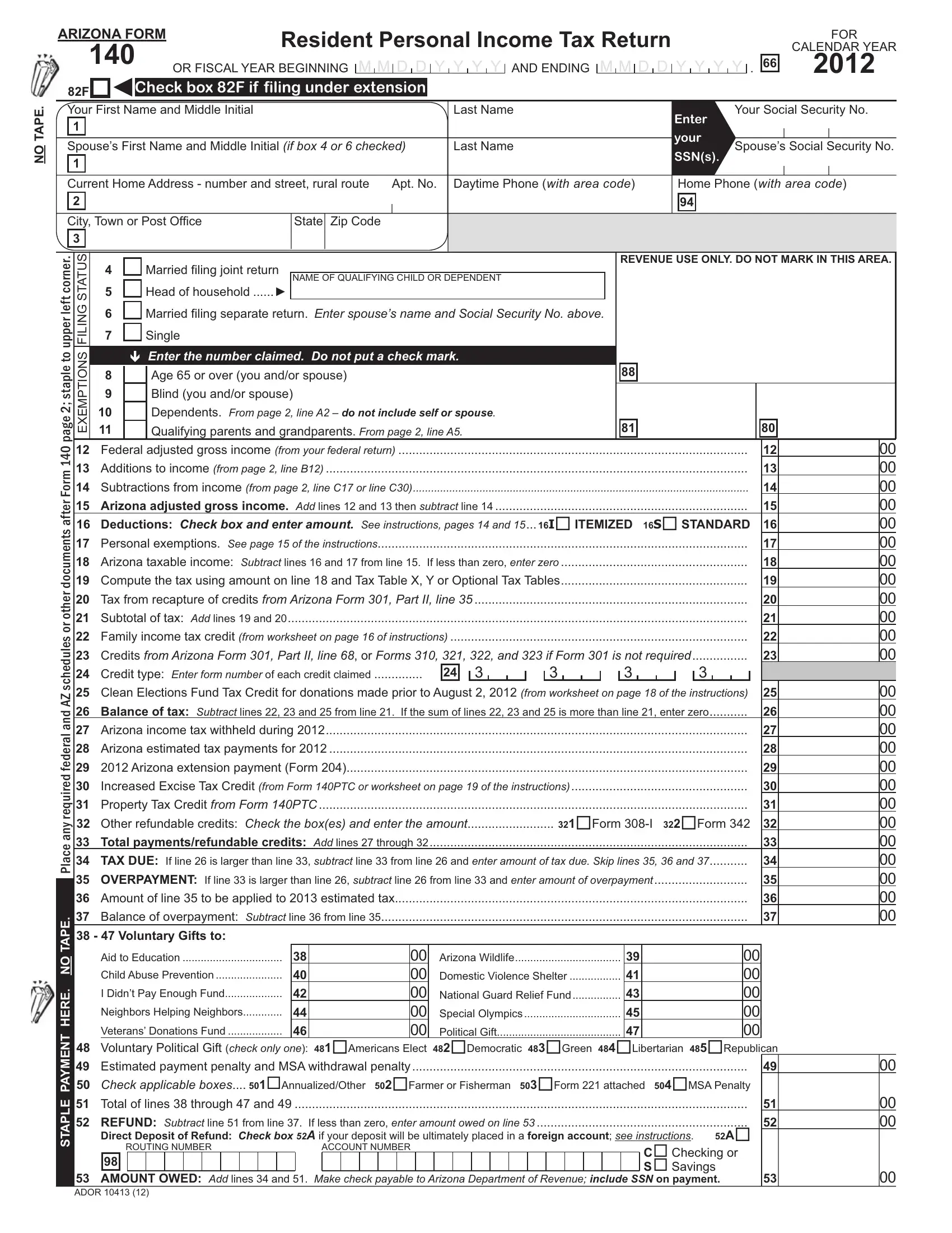 Arizona Form 600A Fill Out Printable Pdf Forms Online