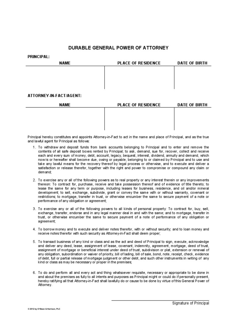 Arizona Power Of Attorney Templates Free Word Pdf Odt