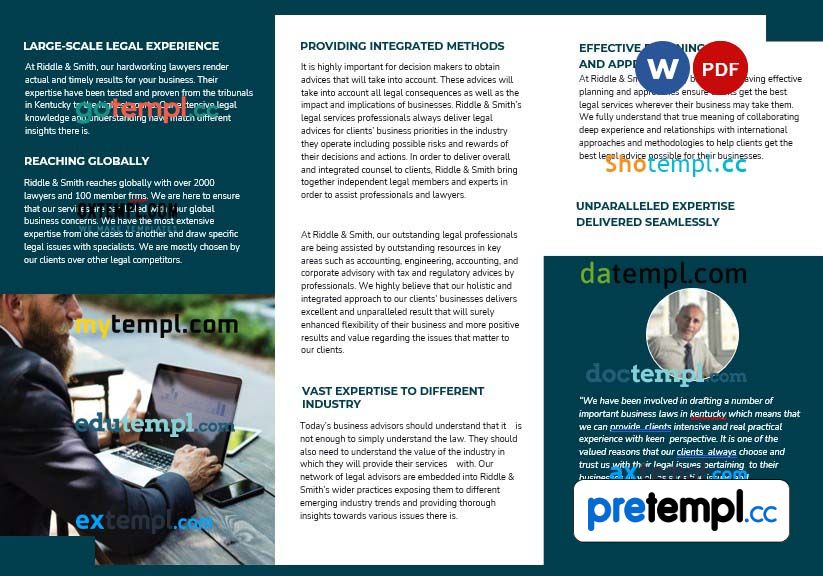 Attorney Tri Fold Brochure Example Fully Editable Pretempl