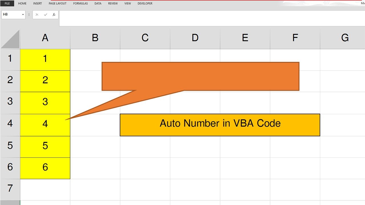 Autonumber In Excel Vba Code Youtube