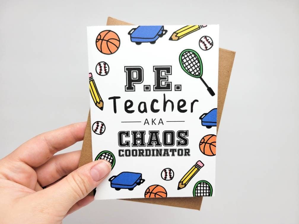 Back To School Card For Pe Teacher Card For School Pe Etsy In 2022 Teacher Appreciation