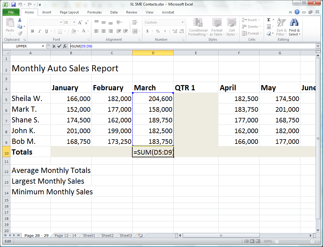 Basic Formula Series The Excel Sum Formula Pryor Learning