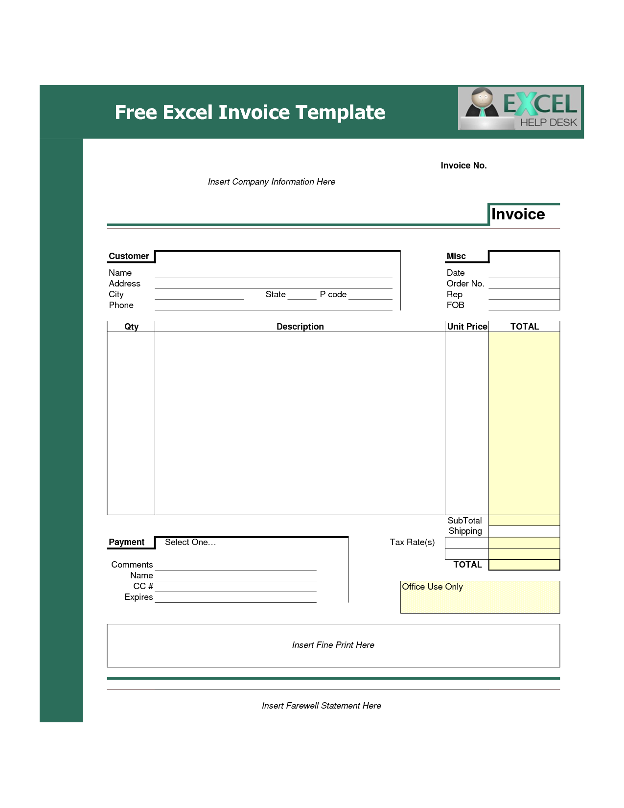 Billing Invoice Template Db Excel Com