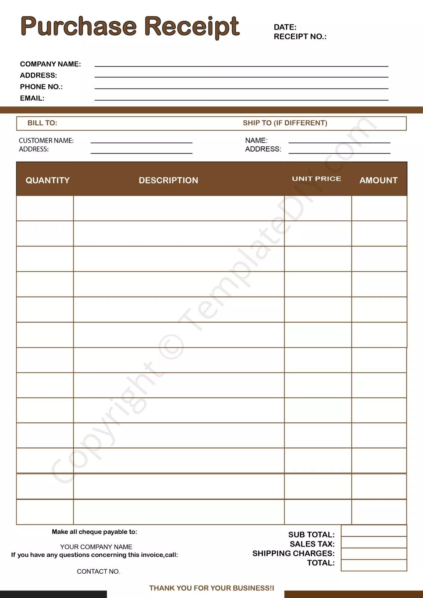 Boat Sales Receipt Template Blank Printable Pdf Excel Word