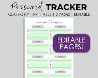 Bright Password Log Printable Page Letter Size Pdf Home Binder