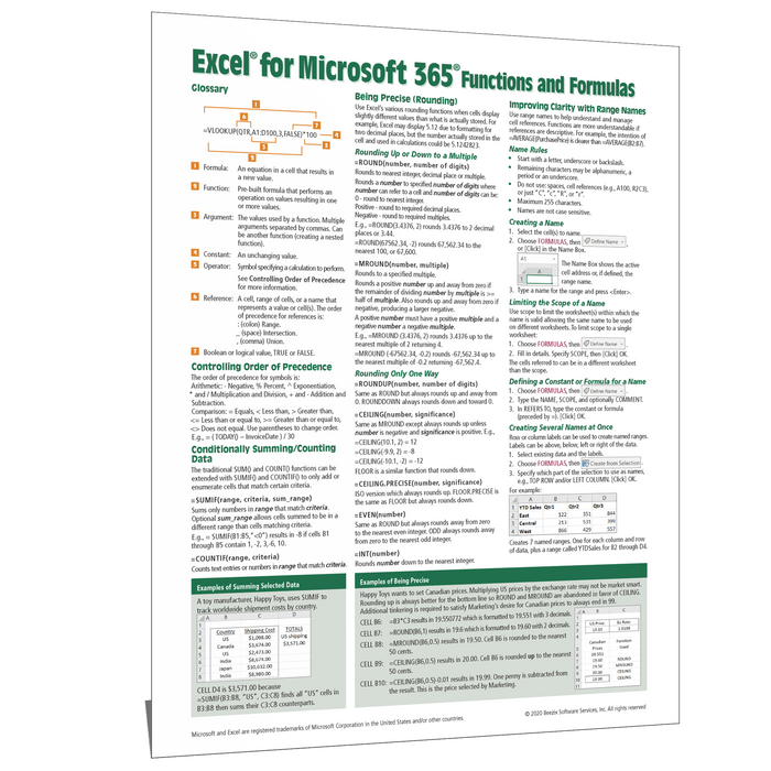 Buy Excel For Microsoft 365 Functions Formulas Quick Reference