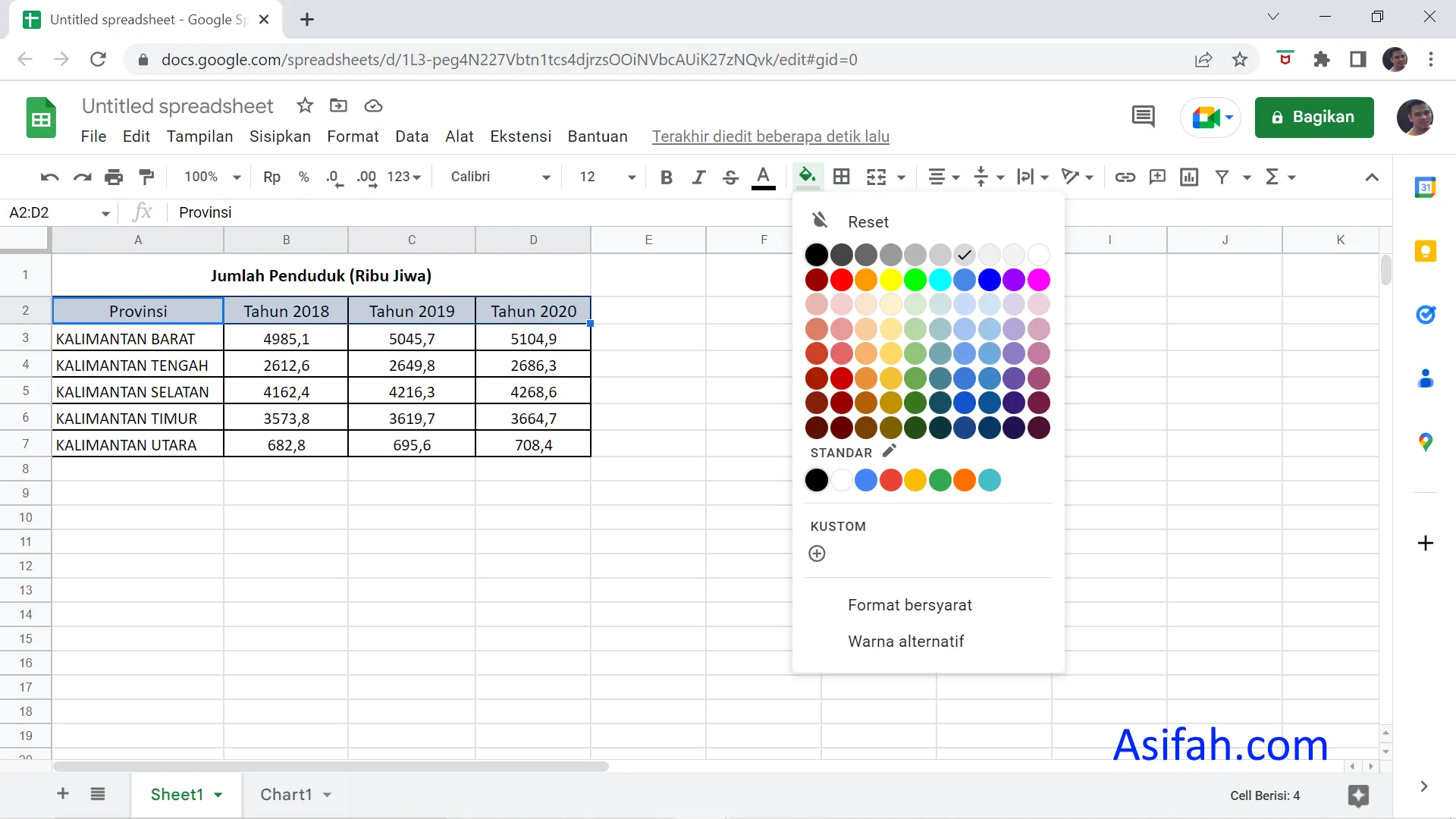 Cara Freeze Pada Google Sheet Atau Spreadsheet