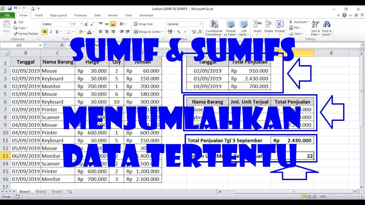 Cara Menjumlahkan Dengan Excel Studyhelp