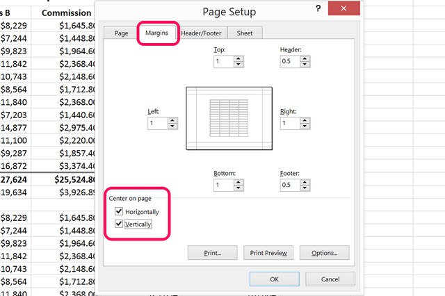 Center Worksheets Horizontally And Vertically In Excel Google Sheets