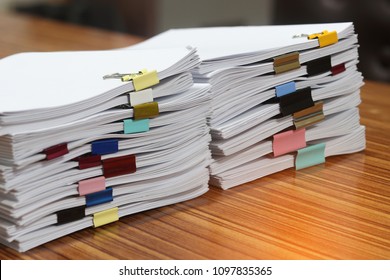 Close Pile Unfinished Paperwork Separated By Stock Photo 1097835365