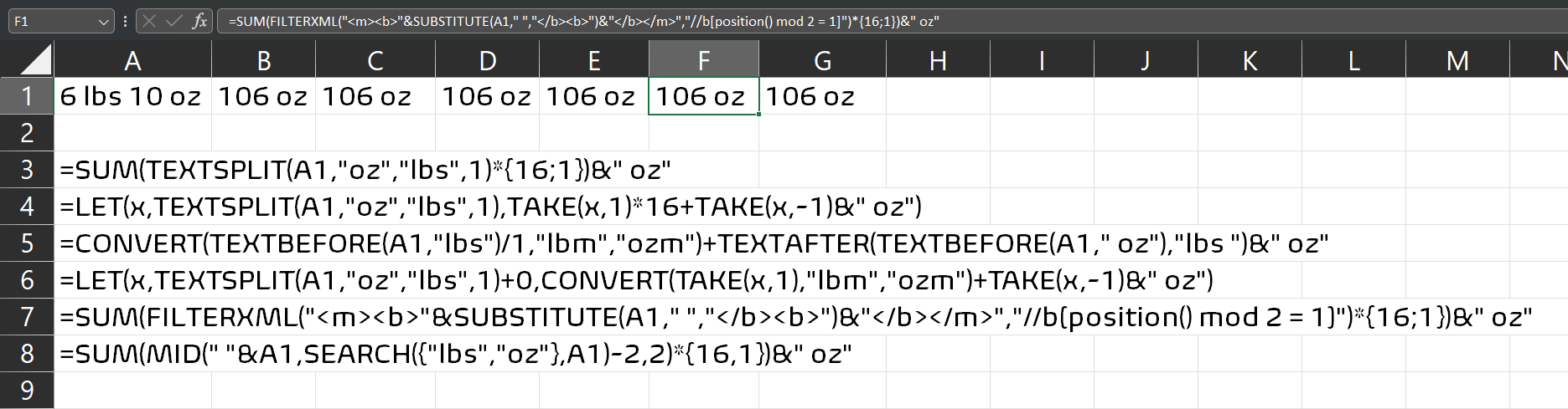 Converting Pounds Ounces To Pounds In Excel Stack Overflow