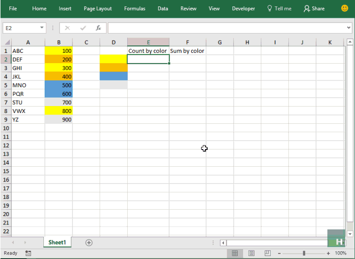 Count Sum Cells Based On Cell Colour In Excel How To