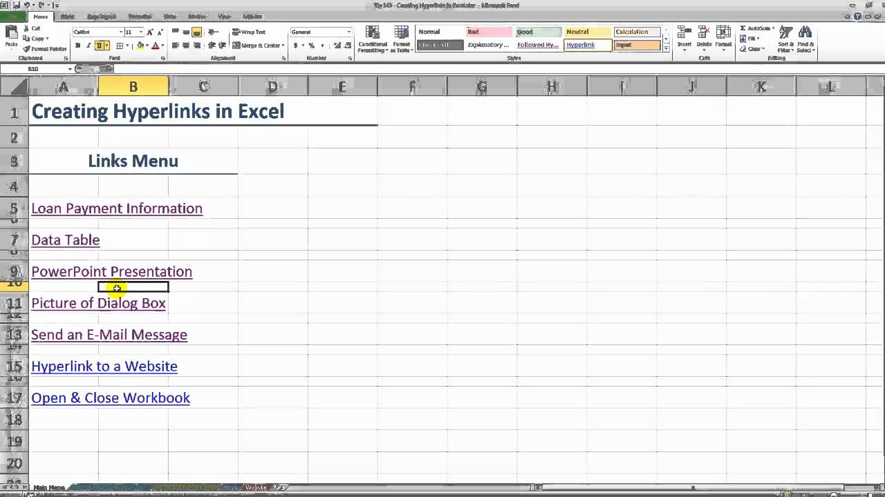 Create Hyperlink In Excel Add Hyperlink In 2 Minutes Youtube