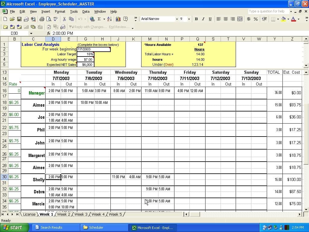 Creating An Excel Schedule Template Hubpages