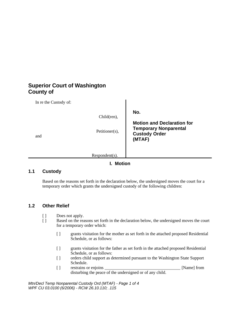 Declaration Custody Form Fill Out And Sign Printable Pdf Template