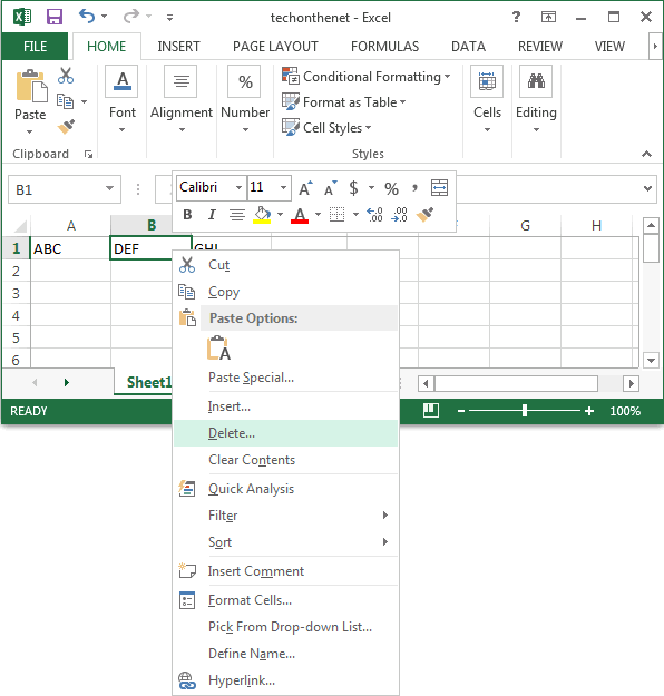 Delete Column Menghapus Kolom Pada Excel Excel Web Id