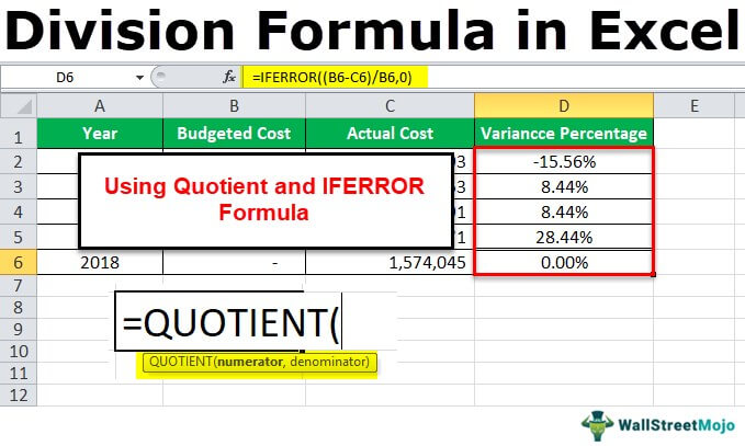 Divide Formula In Excel How To Use Divide Formula Excel Msexcel