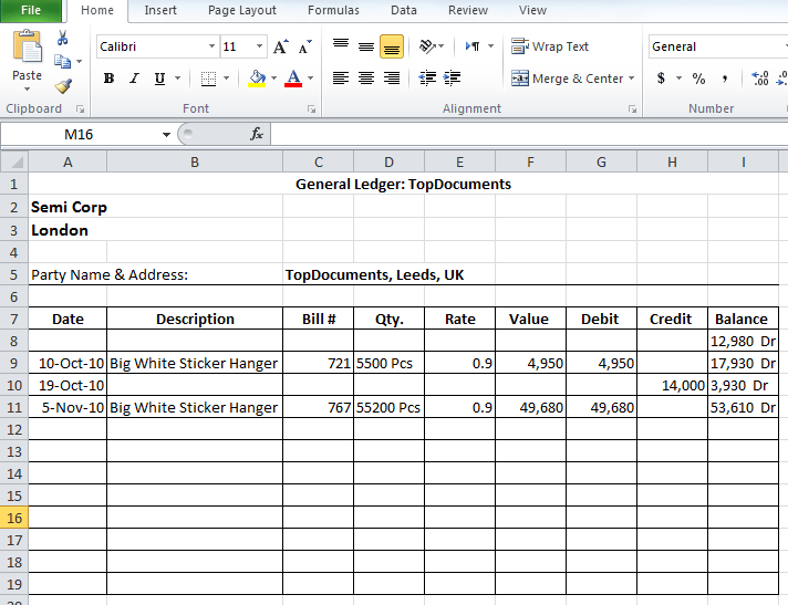 Download Free General Ledger In Excel Format