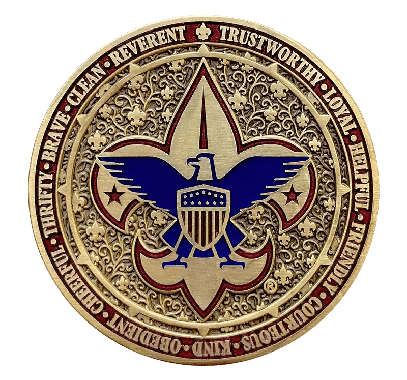 Eagle Scout Challenge Coin Customized From 30 Pcs