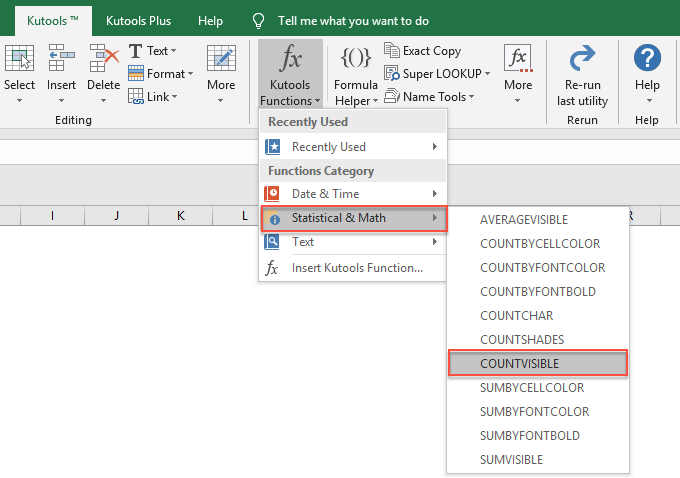 Easily Sum Count Average Visible Cells Rows Or Columns Only In Excel