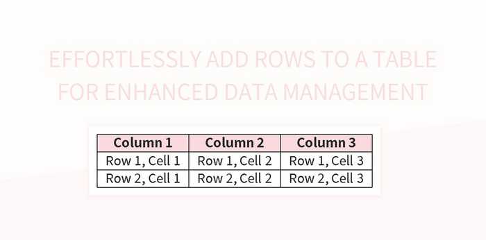 Effortlessly Add Rows To A Table For Enhanced Data Management Excel