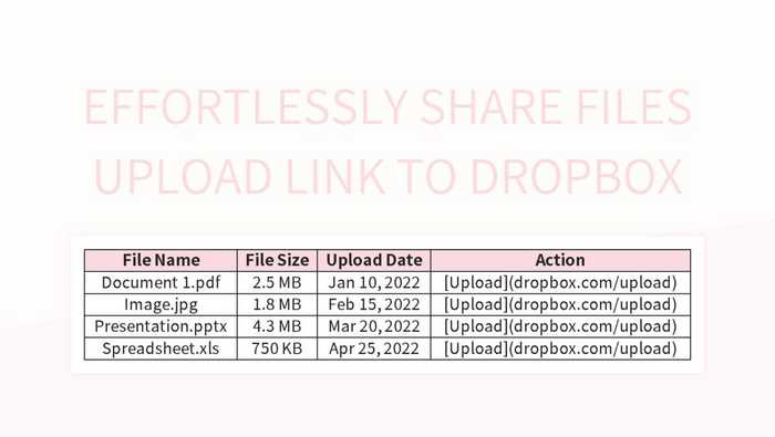 Effortlessly Share Files With Dropbox S Upload Links Excel Template And