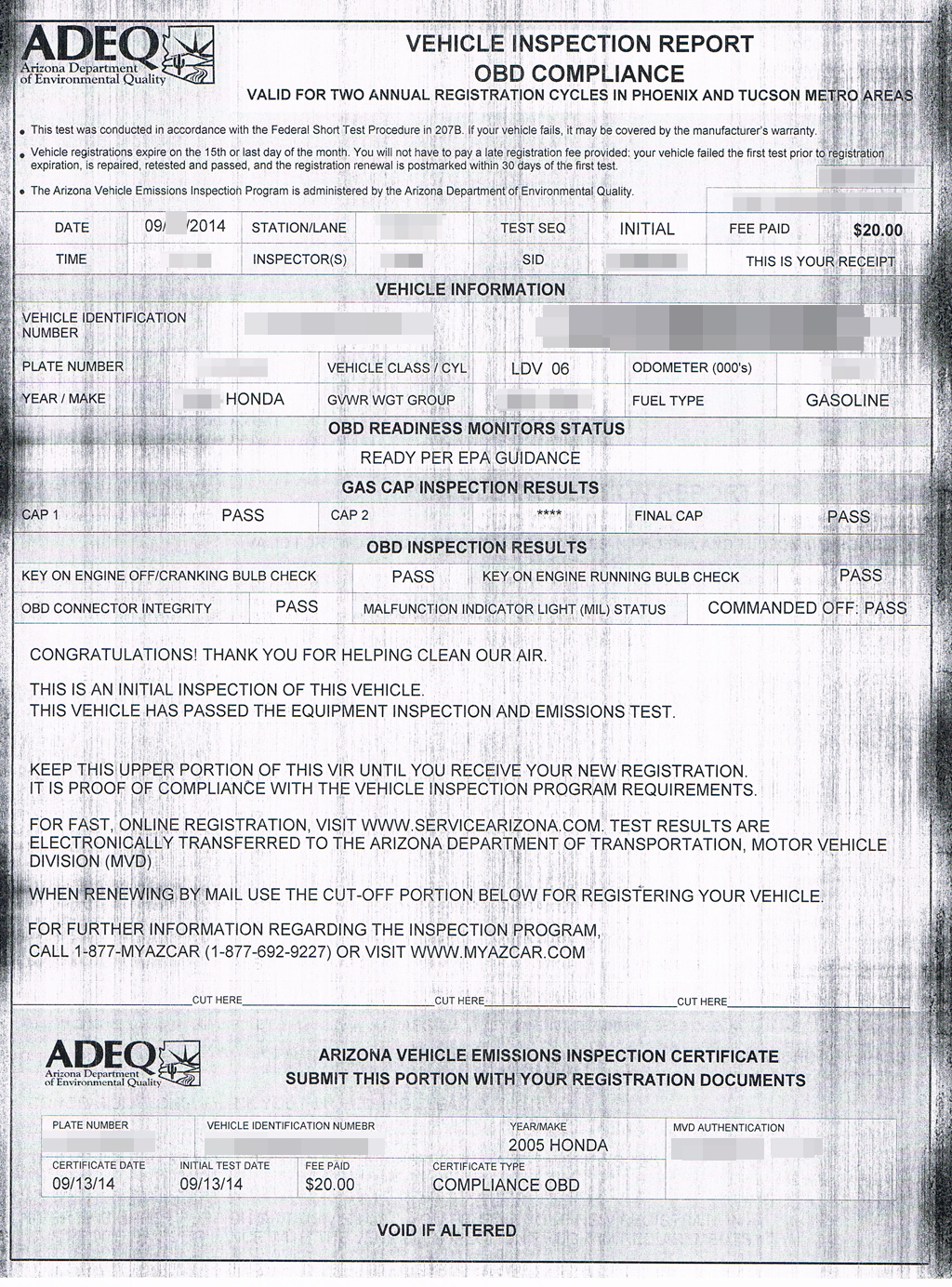 Emissions Test