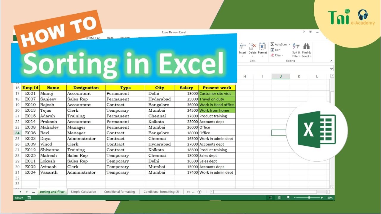 Excel Advanced Sorting Options Youtube