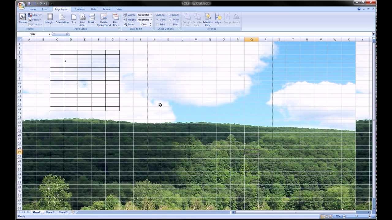 Excel Background Image Youtube