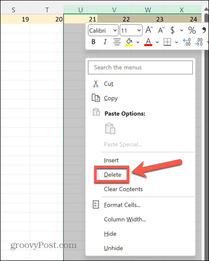 Excel Cannot Insert Column 6 Fixes