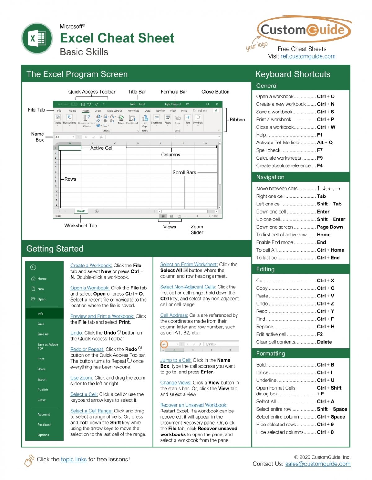 Excel Cheat Sheet Artofit