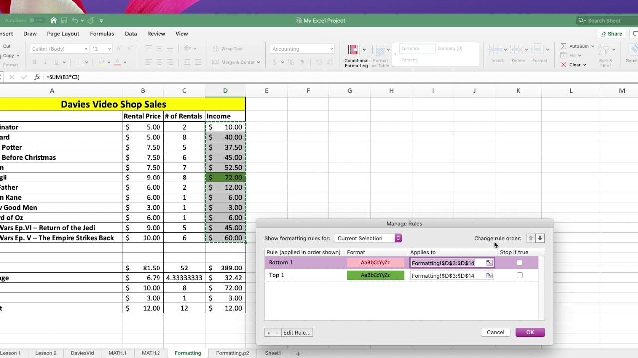 Excel Conditional Formatting Tutorial Youtube