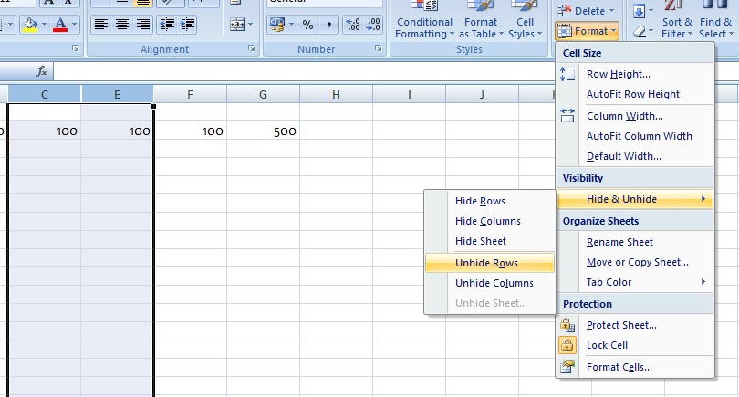 Excel For The Beginner Easy Way To Hide Show Row Columns In Excel