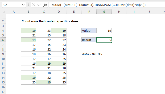 Excel Formula Count Rows That Contain Specific Values Exceljet