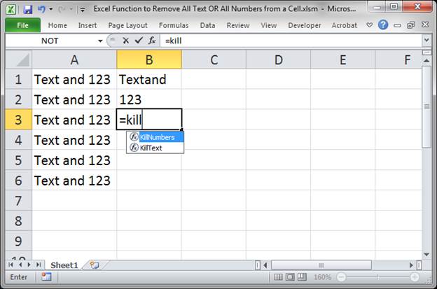 Excel Function To Remove All Text Or All Numbers From A Cell