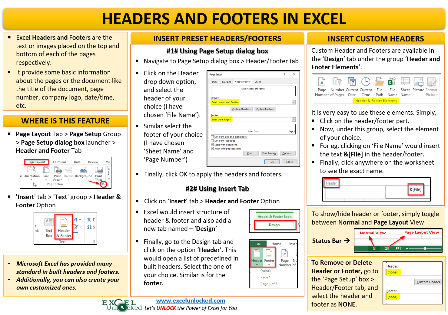 Excel Header Amp Footer Customguide